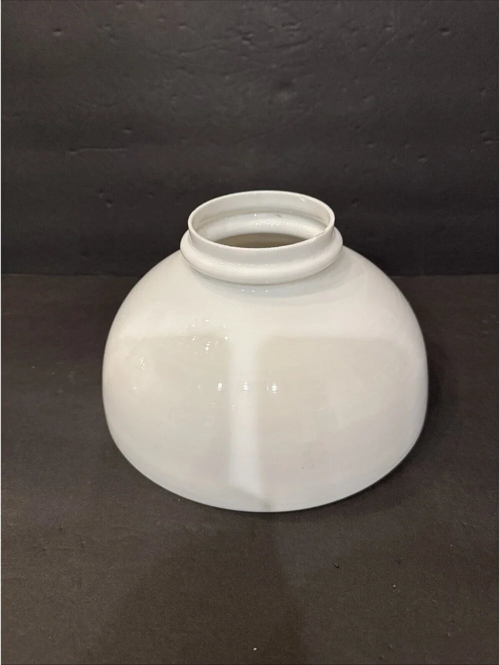 Antique White Opal Milk Glass Fitter Flat Top Rayo Lamp Shade 5.5” T 3.75 Fitter